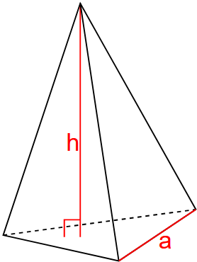 Calculați volumul unei piramide triunghiulare obișnuite folosind înălțimea și latura bazei.